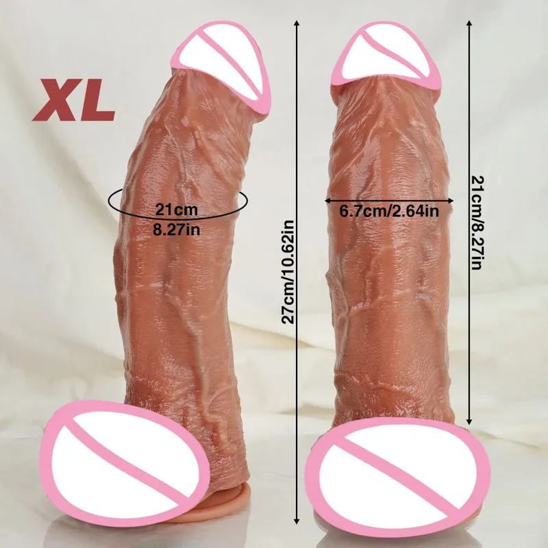 Oversize Realistic Dildo Vagina Anal Masturabtion Soft Silicone Penetration Penis G-Point Stimulator Dick Sex Toys for Women Men