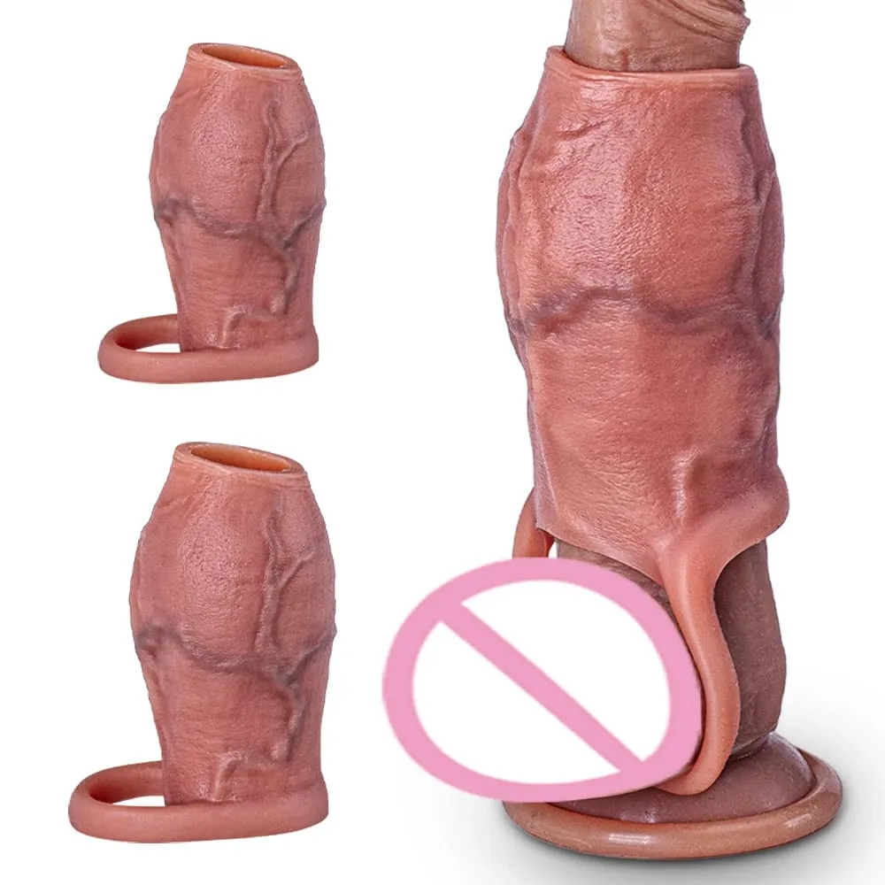 Man Dick Enlargement Semen Lock Ring For Men Delayed Ejaculation Soft Silicone Penis Sleeve Hollow Cock Ring Adult 18+ Sex Toy — image 1