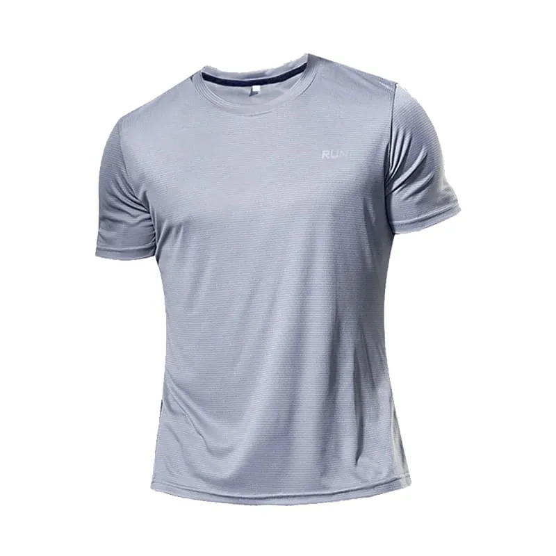 Men's Quick Dry Sports T-Shirt Short Sleeve Breathable Moisture Wicking Lightweight Gym Running Workout Top