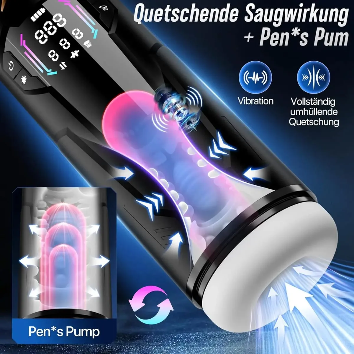 Automatic Male Masturbator Hands-Free 7 Telescopes & Sucking & Vibration Pocket Pussy Sex Toy for Men Adults Piston Mastubator — image 3