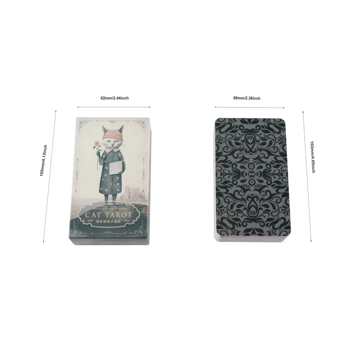 Surrealist Cat Tarot การ์ด - Aesthetic 10.3*6 ซม. 78-Card แปลกพร้อมภาพประกอบพาสเทลอ่อน — image 4