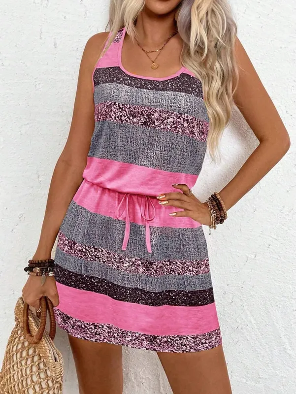 Women's Summer Fashion Sleeveless Tank Dress Suitable for Daily Wear and Vacation Outfits