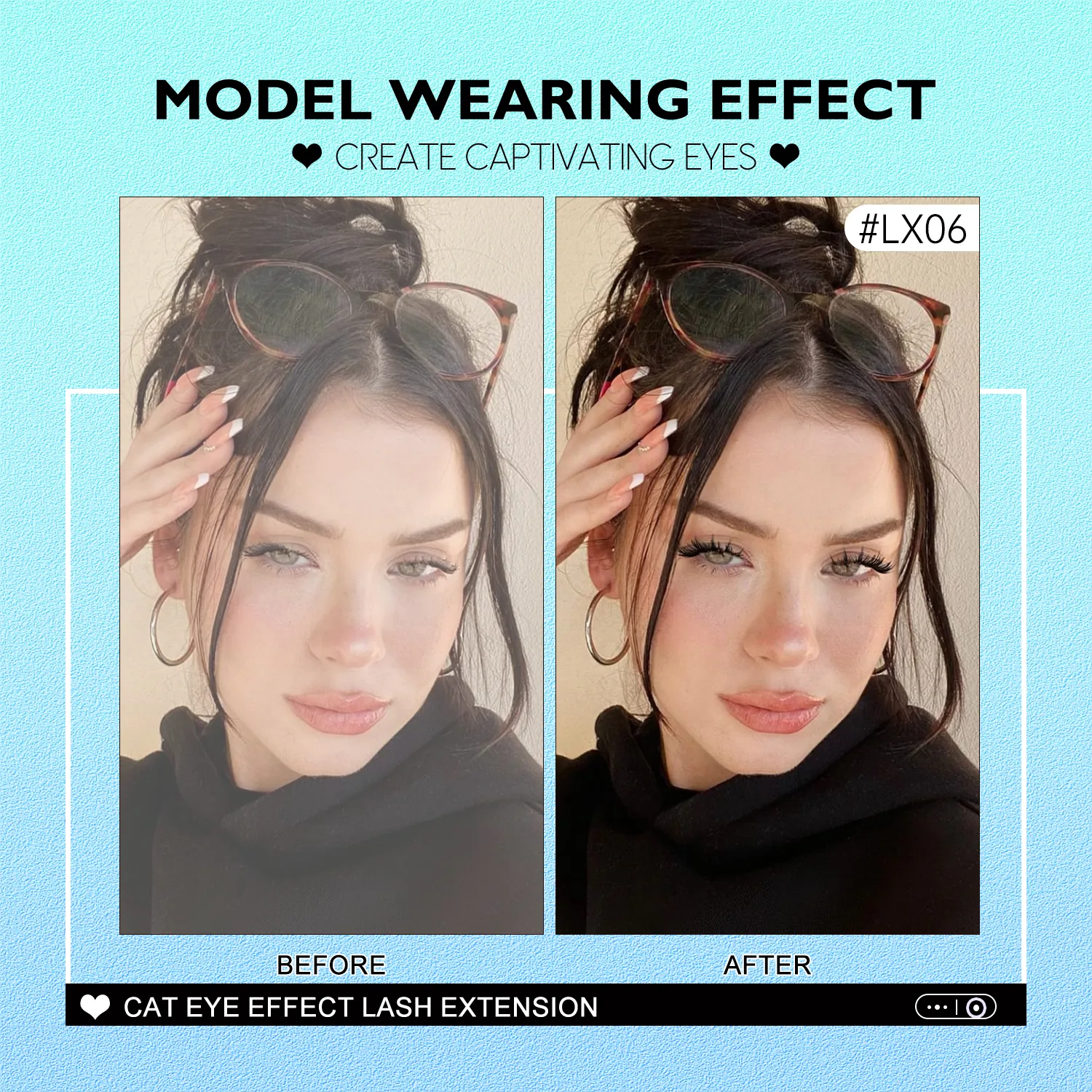 3pairs Manga Lashes Natural Cat Eye Eyelashes Clear Band False Eyelashes Natural Look Fake Lashes Strips Makeup