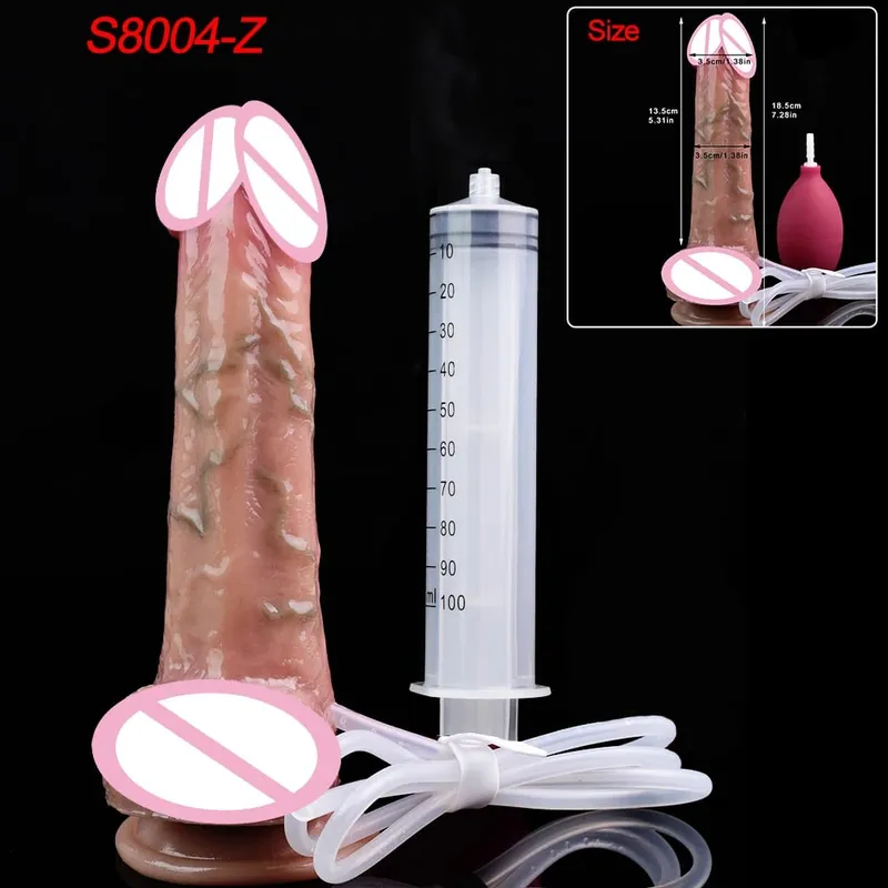 Deep Veins Ultra Squirting Dildo Silicone Skin Touch Long Ejaculating Butt Plug For Men Women G-Spot Stimulate 18+ Sex Toys