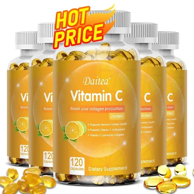 Vitamin C 2000 mg fördert die Kollagenproduktion. Liposomales Vitamin C-Nahrungsergänzungsmittel, gentechnikfrei und glutenfrei, vegetarisch — image 5