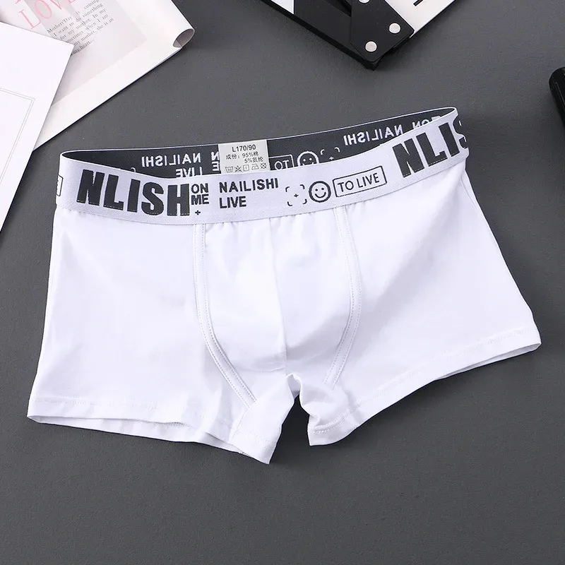 [Bloom the Love] ยี่ห้อ Solid 1 pcs/3 pcs Boxer Men ชุดชั้นในผ้าฝ้าย Boxershort บุรุษนักมวย Cuecas Masculina ขนาด M-3XL nl-112