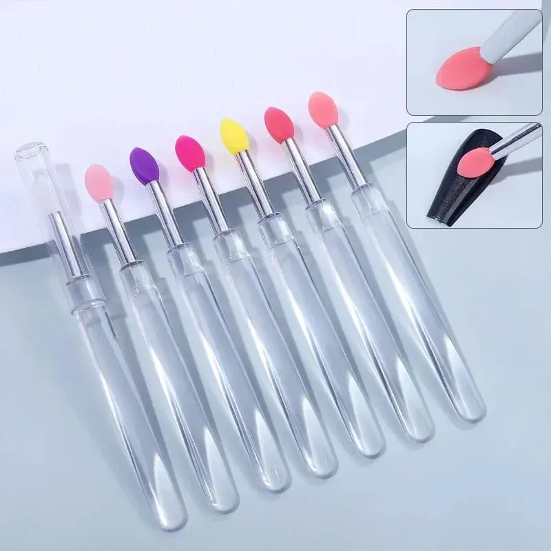 3/5/10Pcs Soft Silicone Lipstick Brush Lip Stick Applicator Portable Clear Handle Clean Microbrush Lipgloss Beauty Tool — image 1