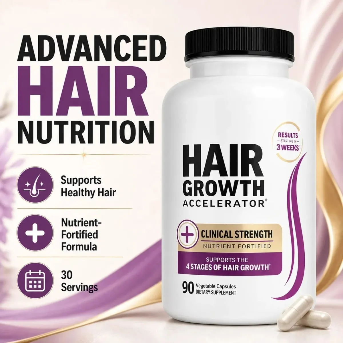 Hair Skin Nails Support Vitamins with Biotin Collagen Saw Palmetto 10000mcg Biotin Vegan Capsules Beauty Nutrition Formula — image 1