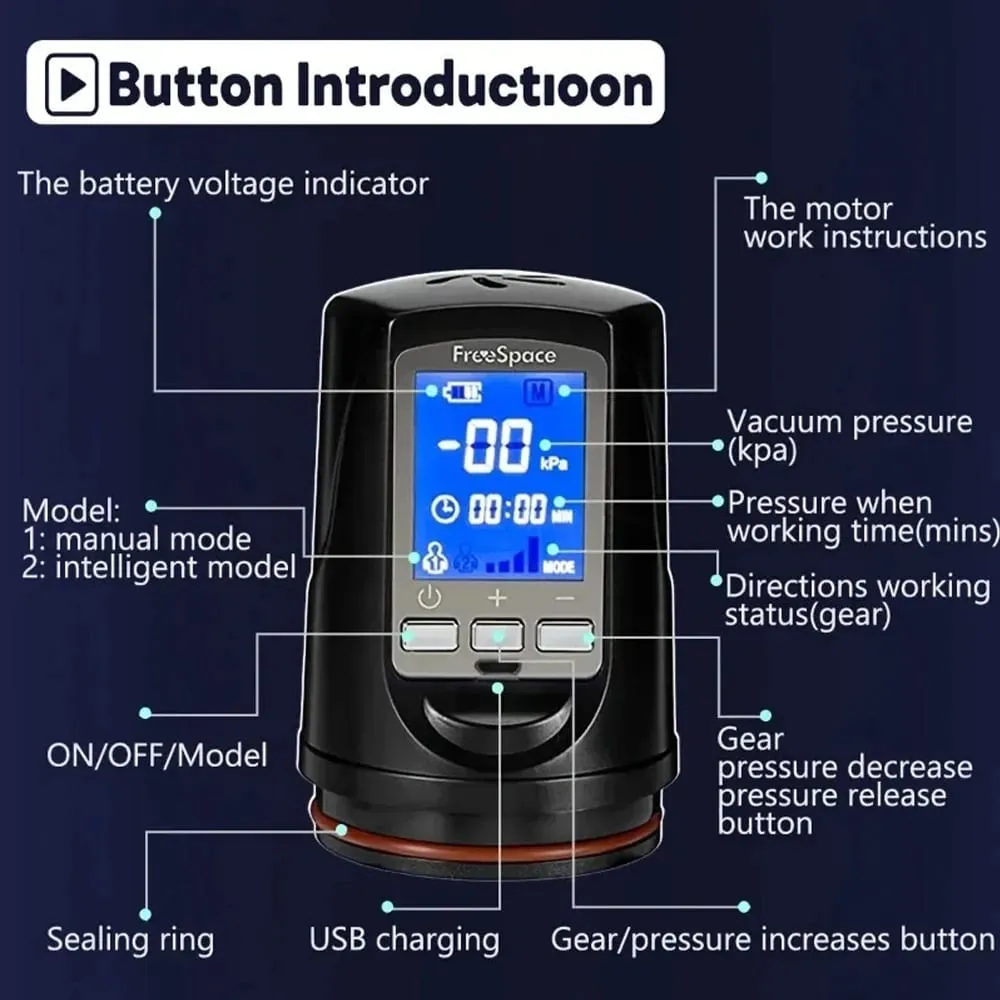LED Automatic Penis Pump Suction Vacuum Male Masturbation Penis Extender Dick Erection Enhancement Trainer Adult Sex Toy For Men