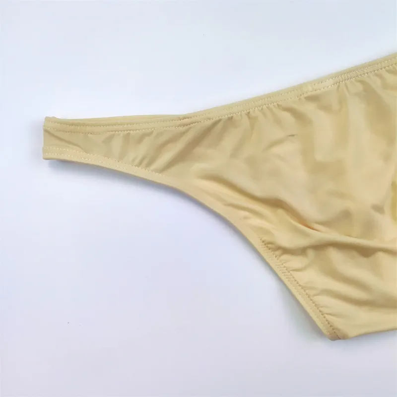 4PCS Men High Fork Briefs Mid Waist Elastic Ice Silk Brief Summer Underpants Ice Silk U Convex Pouch Male Underwear Silky Shorts — image 14