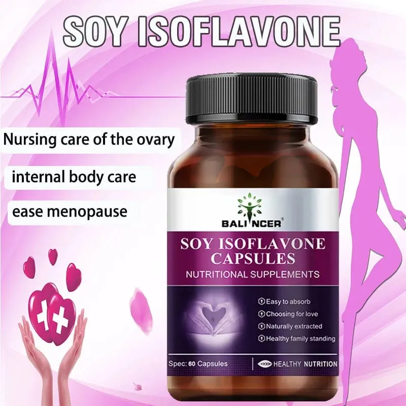 Soy Isoflavone Extract Capsules Physical Condition Maintenance Menopause Relief Mood Support Female Nutritional Supplement — image 6
