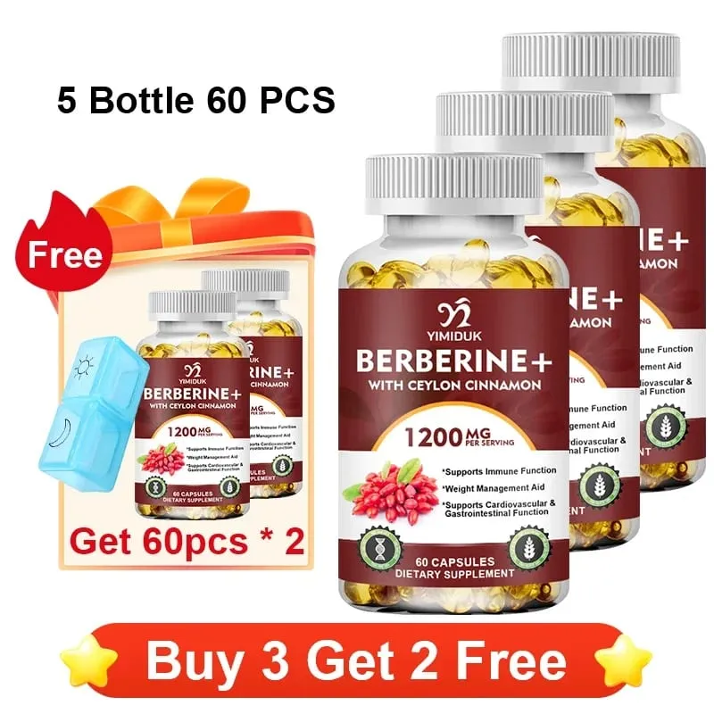 Το συμπλήρωμα Berberine 1200mg υποστηρίζει την ενεργοποίηση AMPK Υγιής μεταβολισμός γλυκόζης Ανοσία & έλεγχος βάρους για ενήλικες — image 10