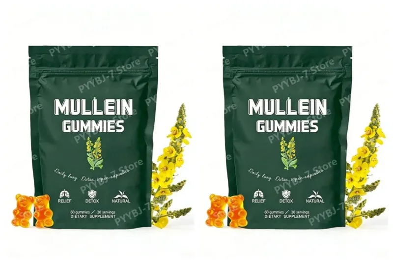 Mullein Gummies Supports Respiratory Health Pear Flavor Lung Health Sinus Relief 60 Grains Dietary Supplement — image 8