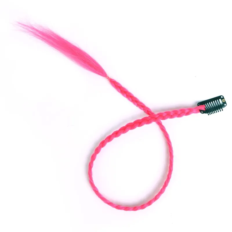 Estensioni clip-in sintetiche da 5 pezzi / lotto per le donne Coda di cavallo Arcobaleno Estensione dei capelli treccia 22 '' Ombre Parrucchino Treccia con clip — image 22