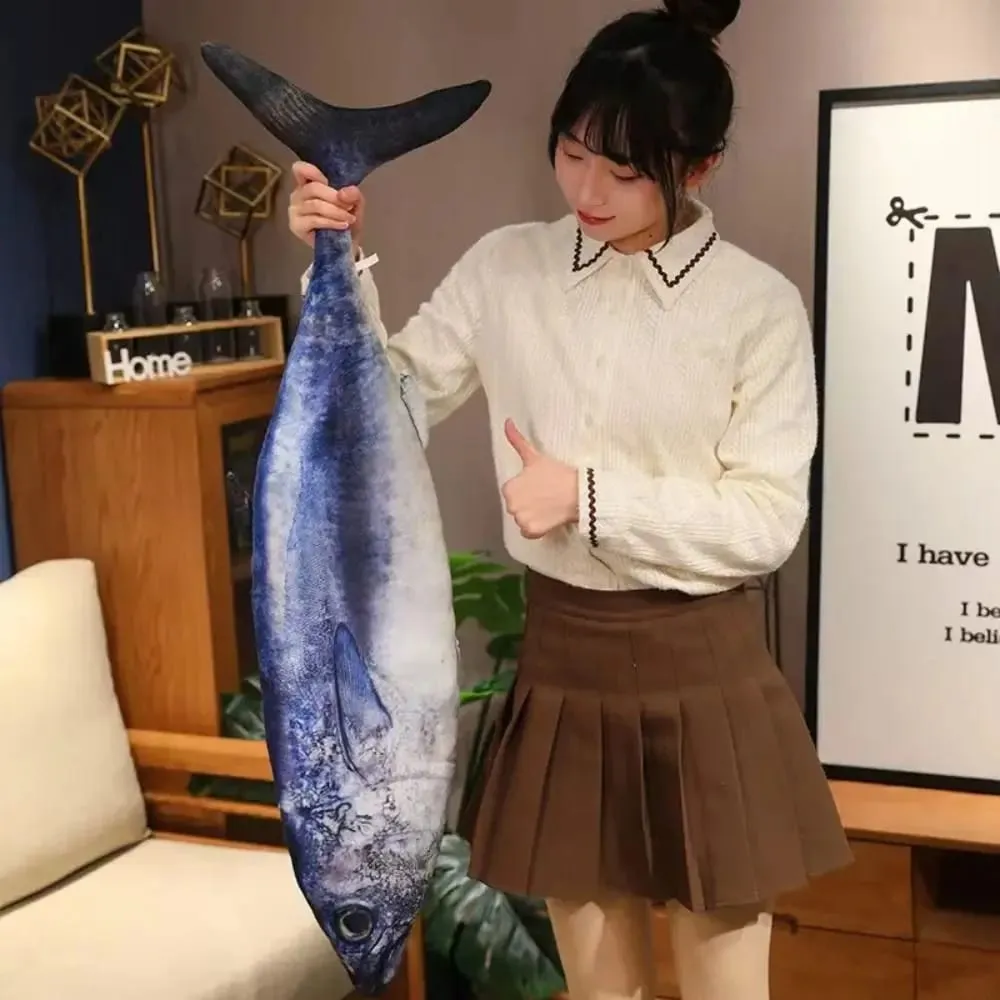Sofa Cushion PP Cotton Simulation Sea Fish Stuffed Funny Sea Fish Stuffed Tuna Grouper Fish Sleeping Pillow Bedroom — image 2