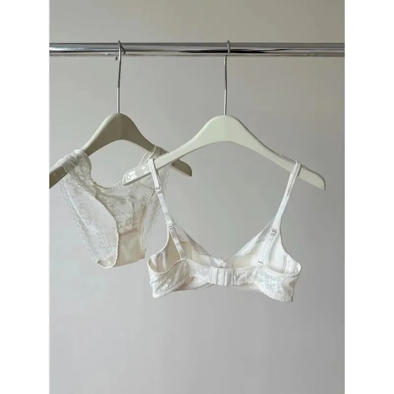 French Style Lace Underwire Bra | Half Cup Push Up Bra Large Bust Summer Lightweight Slimming Anti Sag Lingerie Set BANERDANNI — image 3