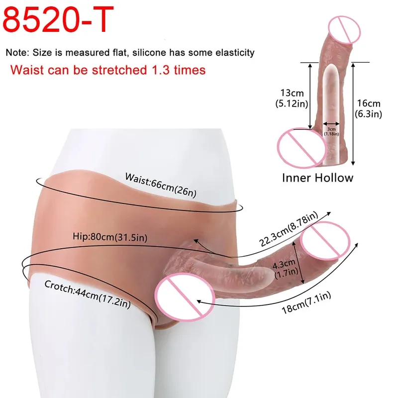 9.65‘’ Large Penis Sleeve насадка на член Pants 18+ Men Sex Toy Wearable Soft Realistic Hollow Dildo Panties Adult Supplies — image 24