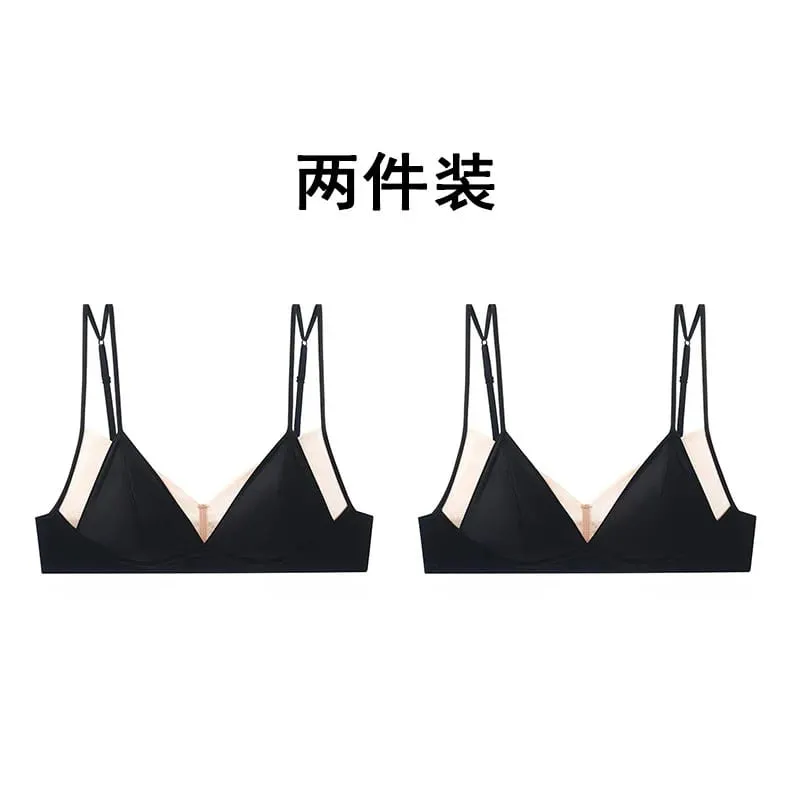 Premium Sexy Leopard Lingerie Kit Wireless Thin French Triangle Cup Comfy Nude Shaping Women Summer Daily Underclothes M-XL Bra