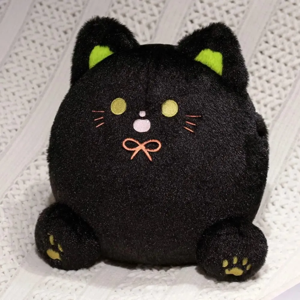 's Accompany PP Cotton Calico Cat with Hand Pocket Smile White Cat Pillow Plump Funny Black Cat Children Girl — image 3