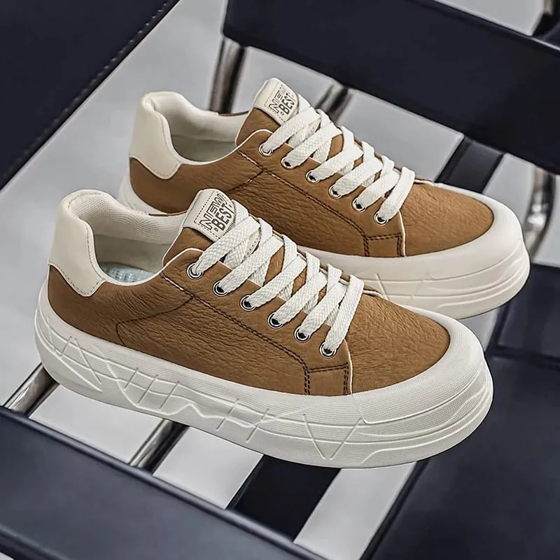 Fall Fashion Men Athletic Shoes Height Increase Wear Resistant Soft Fabric Lining Casual Sneakers for Leisure — image 4