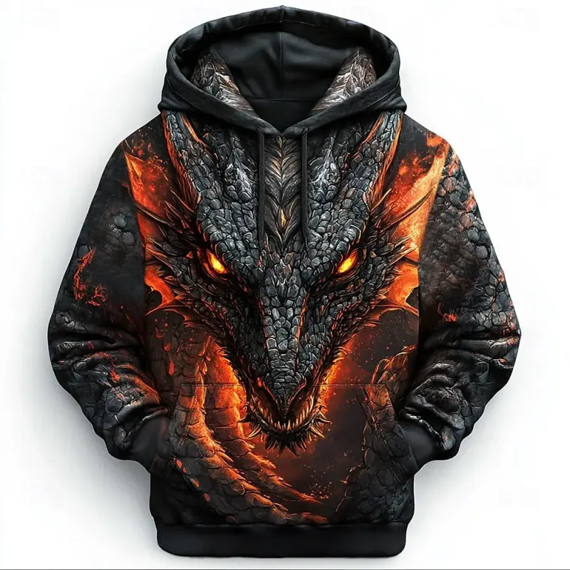 Men's Dragon 3D Hoodies Sweatshirts Fashion Cool Daily Long Sleeve Crew Neck Party Holiday Streetwear Fall Winter Tracksuit Coat — image 2