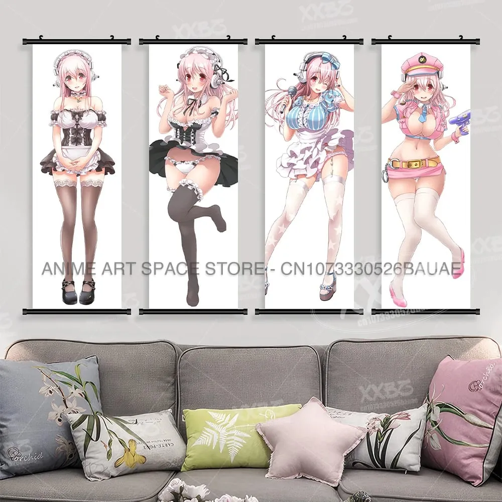 Video game Wall Artwork Canvas Scrolls Picture Anime Movie Role Poster Hanging Painting Print Home Decoration For SUPER SONICO