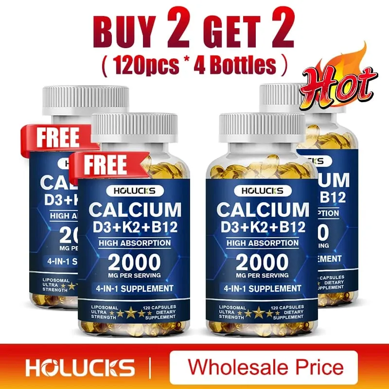 Calcium Supplements with Vitamin D3 K2 Support Bone Muscle TeethHealth Replenish Joints Calcium Absorption — image 8