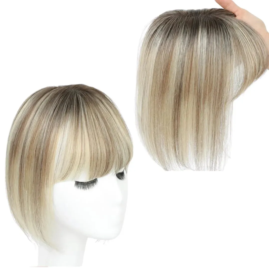 Synthetic Striaght Hair Toppers with Bangs for Women Natural Hairpieces Adding Hair Volume Topper Hair Extensions 18''/10'' — image 14