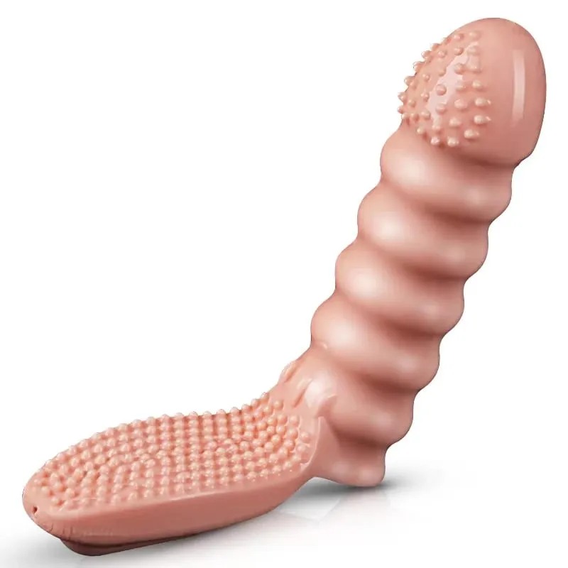 Couples Clitoral Vagina Finger G Spot Vibrator Stimulator Massager Finger Sleeve Adult Games Erotic Sex Toys For Women Men — image 1