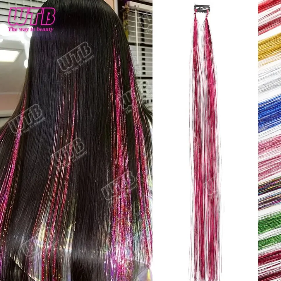 Multi-Color Glitter Synthetic Hair Extension Wig BB Clip Style Suitable for Women and Girls to Wear During Holidays and Events — image 13