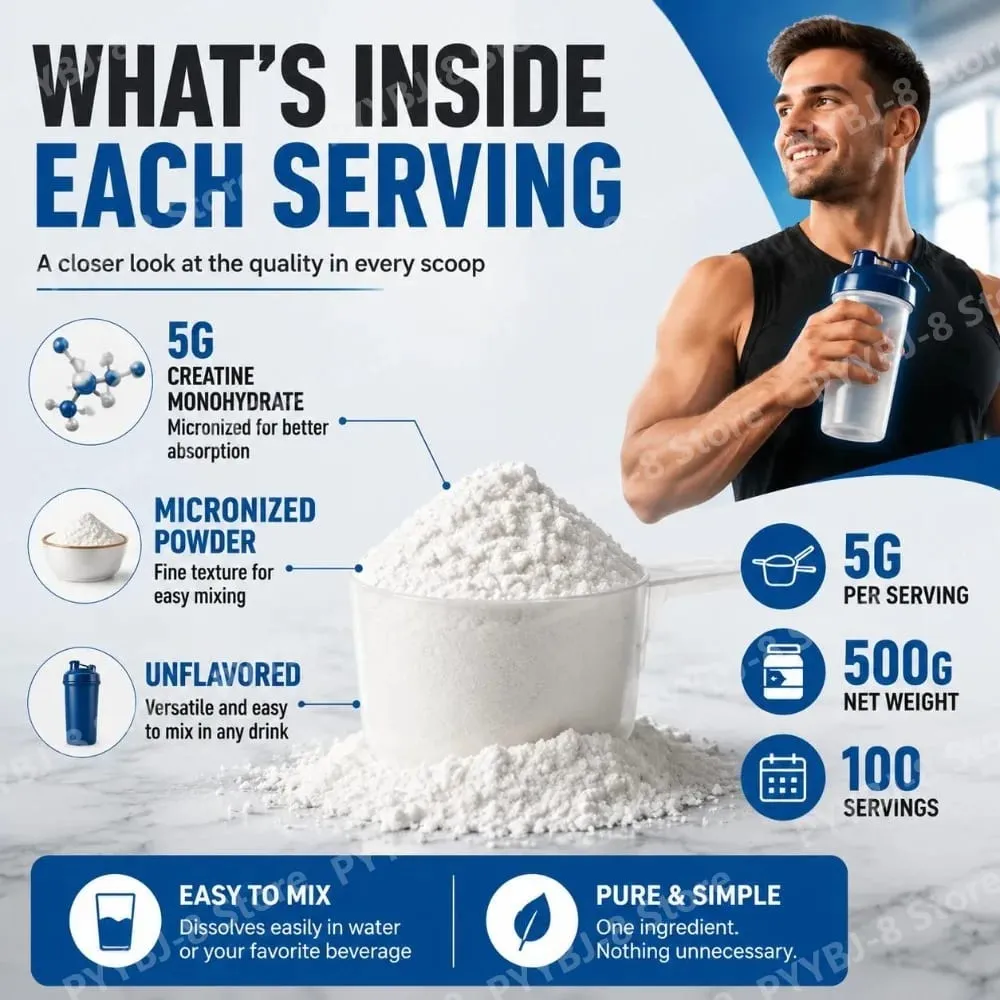 NutureNova Creatine Monohydrate Powder Micronized Gym Strength Training Ingredient for Fitness 100 Servings 500g Net Weight — image 6