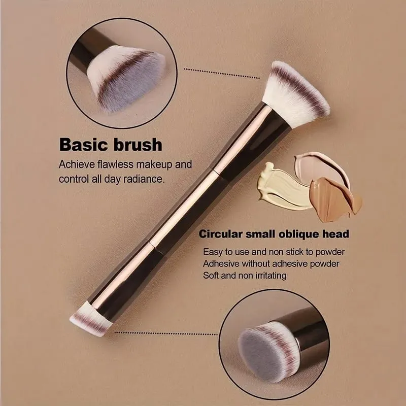 2pcs Professional Aluminum Tube Makeup Brush Set Soft Foundation Brush Blush Brush Powder Brush Concealer Brush Contour Bru — image 3
