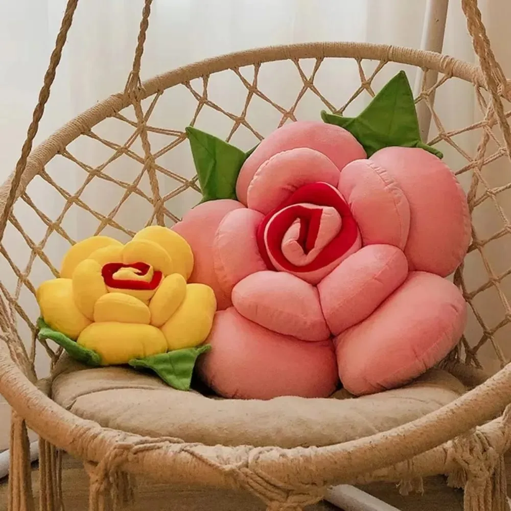 New Large Rose Shaped Pillow Plush Colorful Sofa Flower Cushion Simulated Car Interior Cushion Plush Toys — image 3