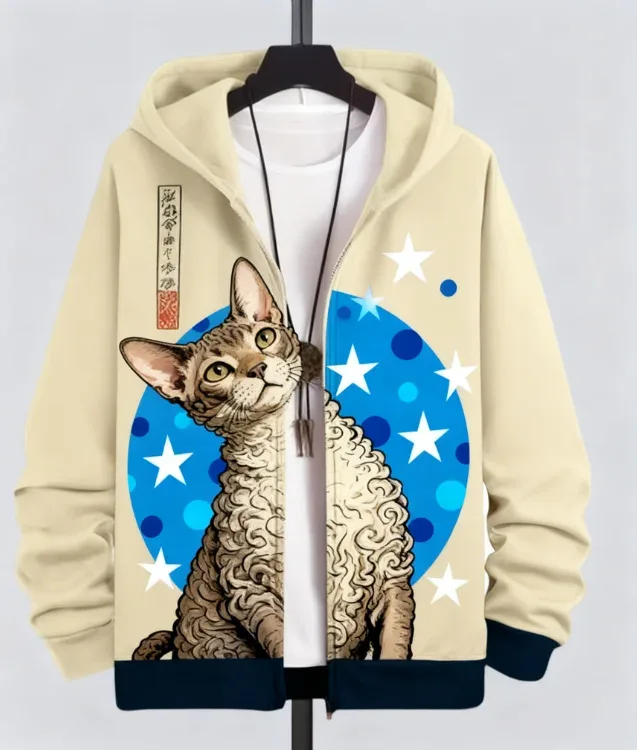 Hot Animal Cat Sweatshirt Zipper Hoodies 3D Printing Man Tracksuit Zipper Long Sleeve Fashion Hoodie Men's Y2K Clothing — image 11