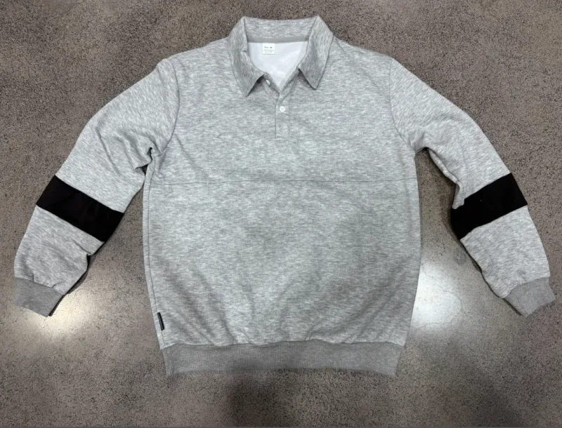 Men Lapel Polo Sweatshirt, Color Block Long Sleeve Pullover, Loose Solid Casual Top for Spring Autumn Daily Outfit — image 30