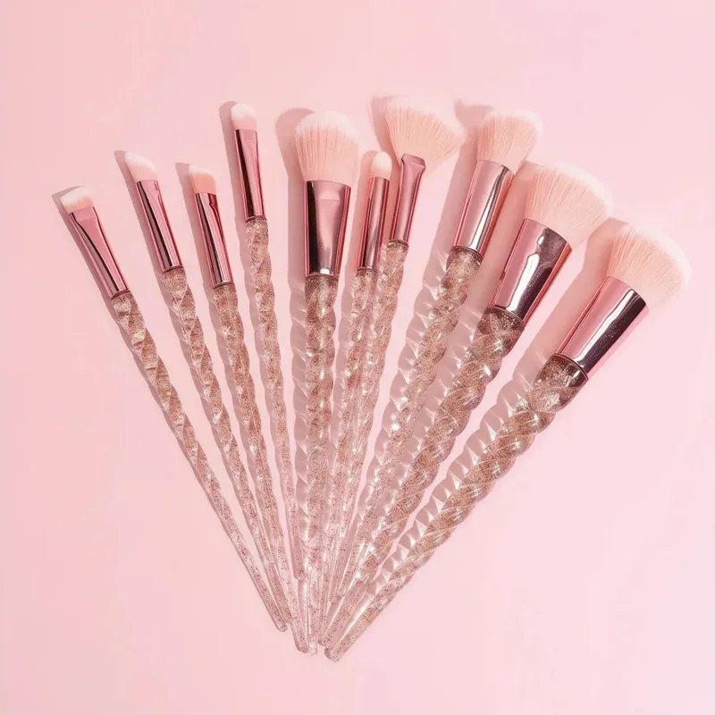 Colorful 10-Piece Makeup Brush Set Crystal Handle Concealer Brushes Beauty Health Cosmetic Tools Make Up Tools — image 8