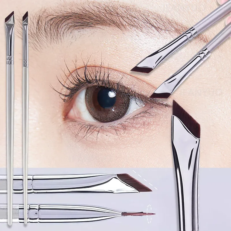 1/2/3PCS Professional Ultra Thin Angled Eye Liner Brush Fine Angle Flat Eyebrow Contour Makeup Detail Brushes Face Makeup Tools — image 1
