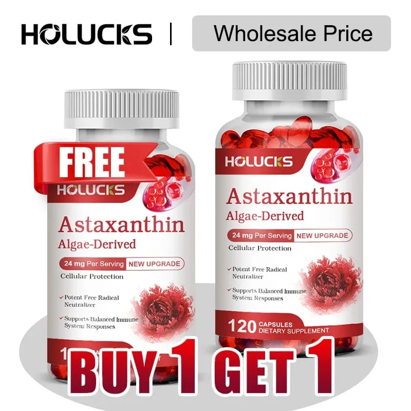 Buy 1 Get 1 Free! Astaxanthin 24mg Supplement for Skin & Eye Health Anti-Aging & UV Defense Reduces Eye Fatigue Non-GMO — image 1