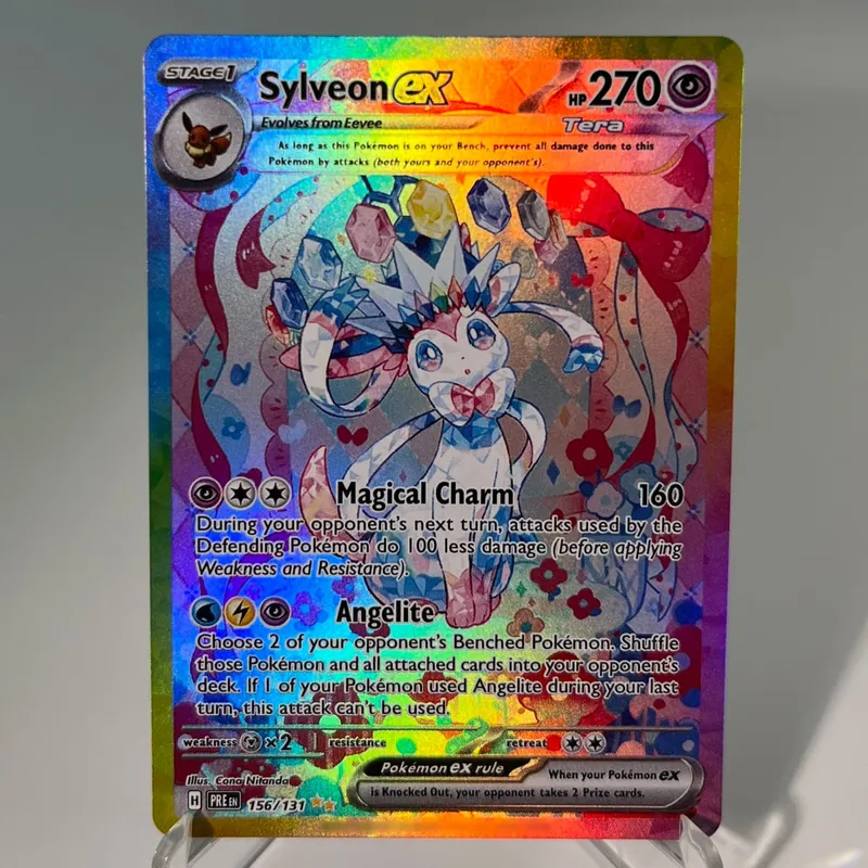 Prismatic Evolutions PKM Cards PTCG5-A GX Rainbow Umbreon Sylveon Leafeon ex Rare Collection Battle Toys Gifts for Hobbies — image 19