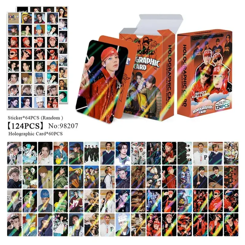 60pcs LNGSHOT New Album SHOT CALLERS Photocards Stickers Kpop Merch Lomo Cards Set Fans Collection Cards Giftsi — image 8