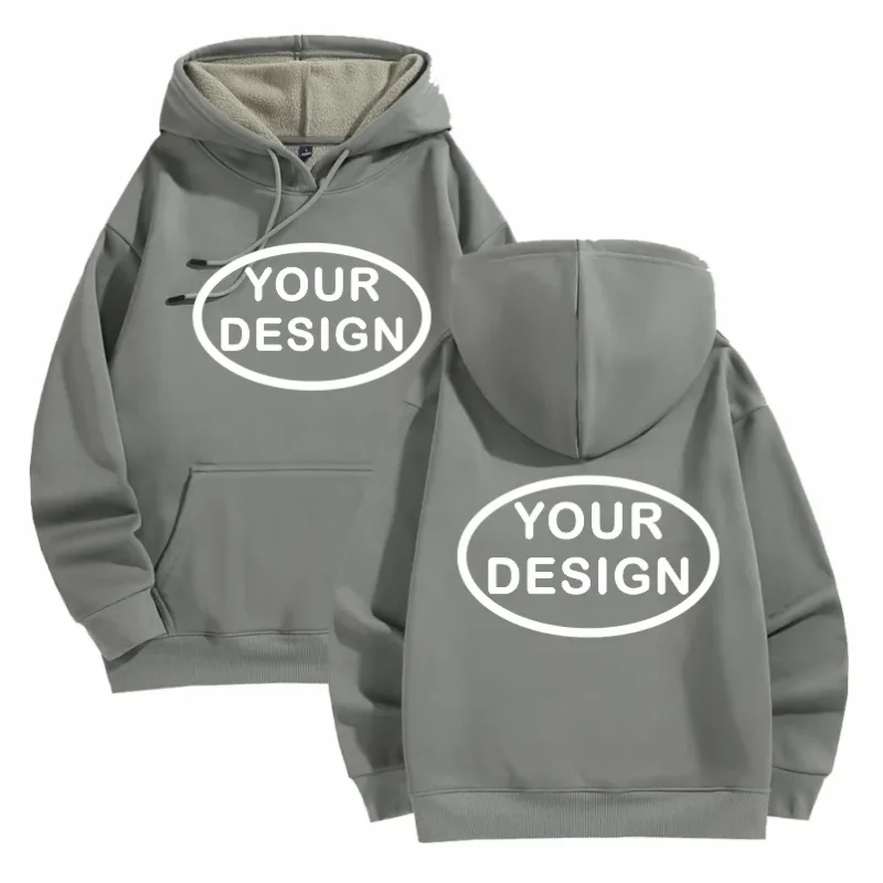 Hoodies Lelaki Dan Wanita Bercetak Tersuai Fesyen Kasual Longgar Pullover Lengan Panjang Bersulam LOGO Baju Sukan Jalanan