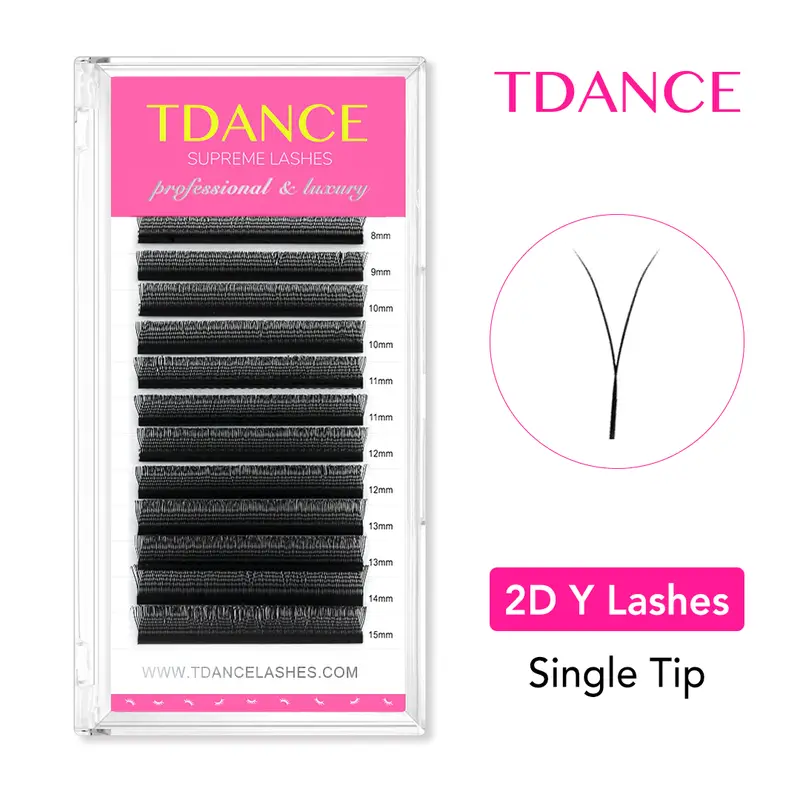 Single Tip 2D Y Hand Made Eyelash Extension Softer False Mink Lashes Y Shaped Eye Lashes for Makeup Tools