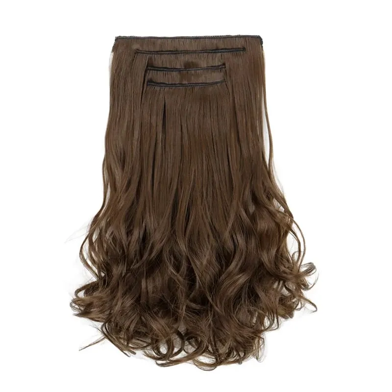 Synthetic 14Inch Short Wavy Curly Hair Extension 4pcs/set Clip -in Invisible Soft Hairpiece for Women Party Daily Use — image 9