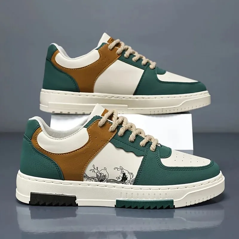 Men's Casual Leather Sneakers Waterproof Vulcanized Shoes Men Comforthable Spring Sneakers Men Casual Shoes Plus Size — image 9
