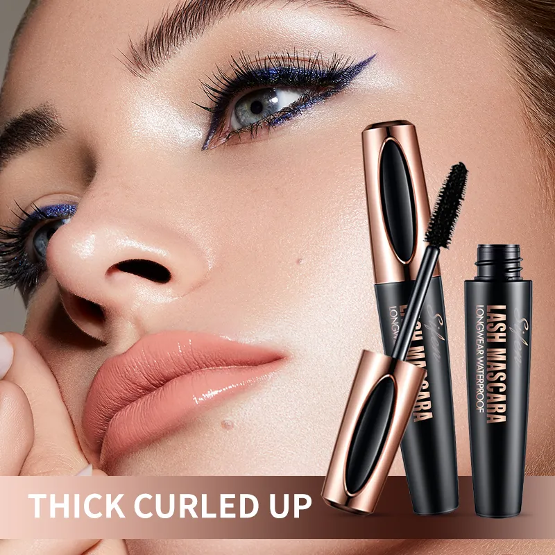 Waterproof Mascara Black Long Lasting Curling Thick Lengthening Eyelash Extension Smudge-proof Eye Makeup Cosmetics