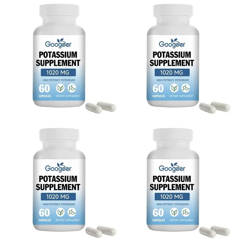 Googeer Potassium Supplement Capsules for Daily Mineral Gap Support 1020 Mg Equivalent Steady Potassium Level 60 Capsules