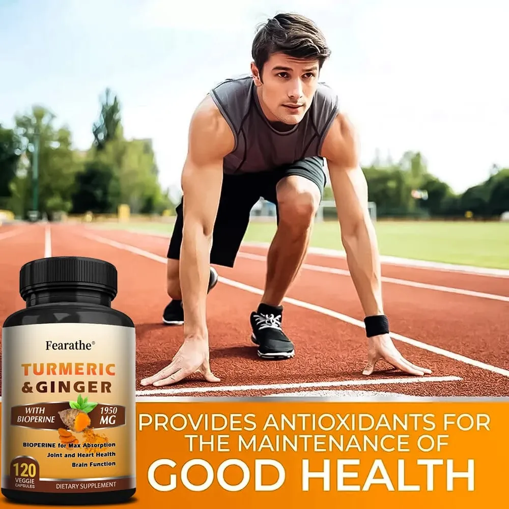 Organic Turmeric Curcumin 1500mg Capsules with Ginger & Black Pepper Support Joint Muscle Digestive & Immune Wellness — image 2
