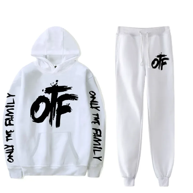 Harajuku Comfortable Funny OTF Letter Print Sweatshirt Sweatpants Suit Men/Women Hoodies+ Trousers Suit Cute 2 Piece Set Clothes — image 6