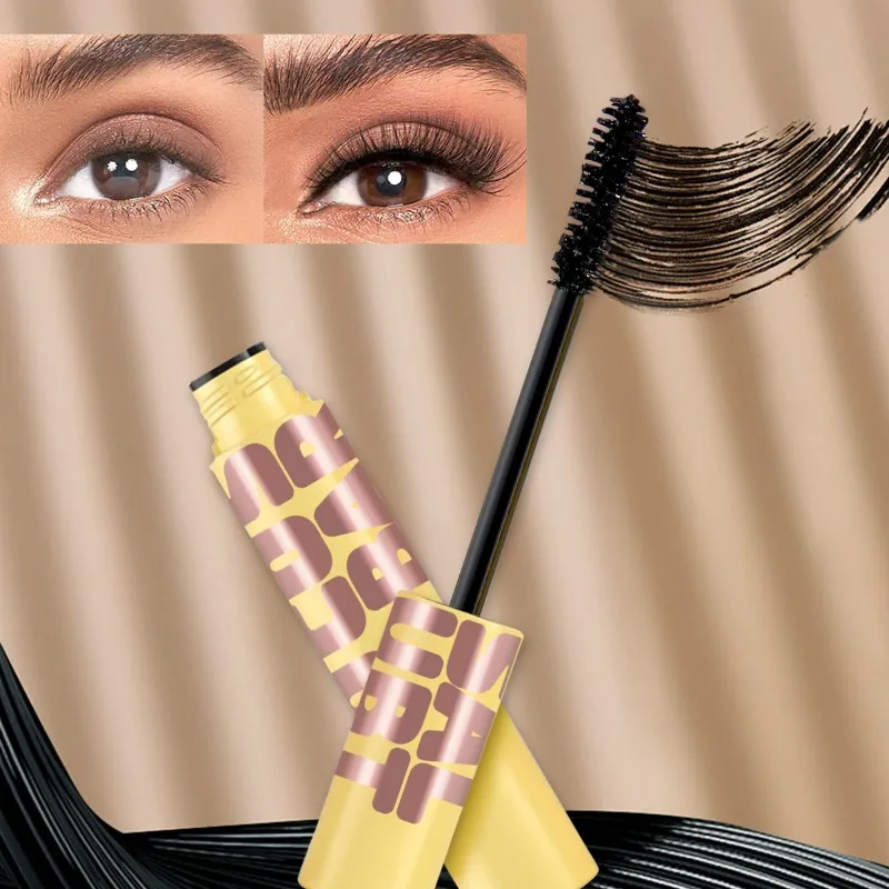 Black waterproof Mascara Lengthening Curling Black Lash Eyelash Extension Beauty Makeup Long-wearing Mascara Silk Fiber Mascara — image 2