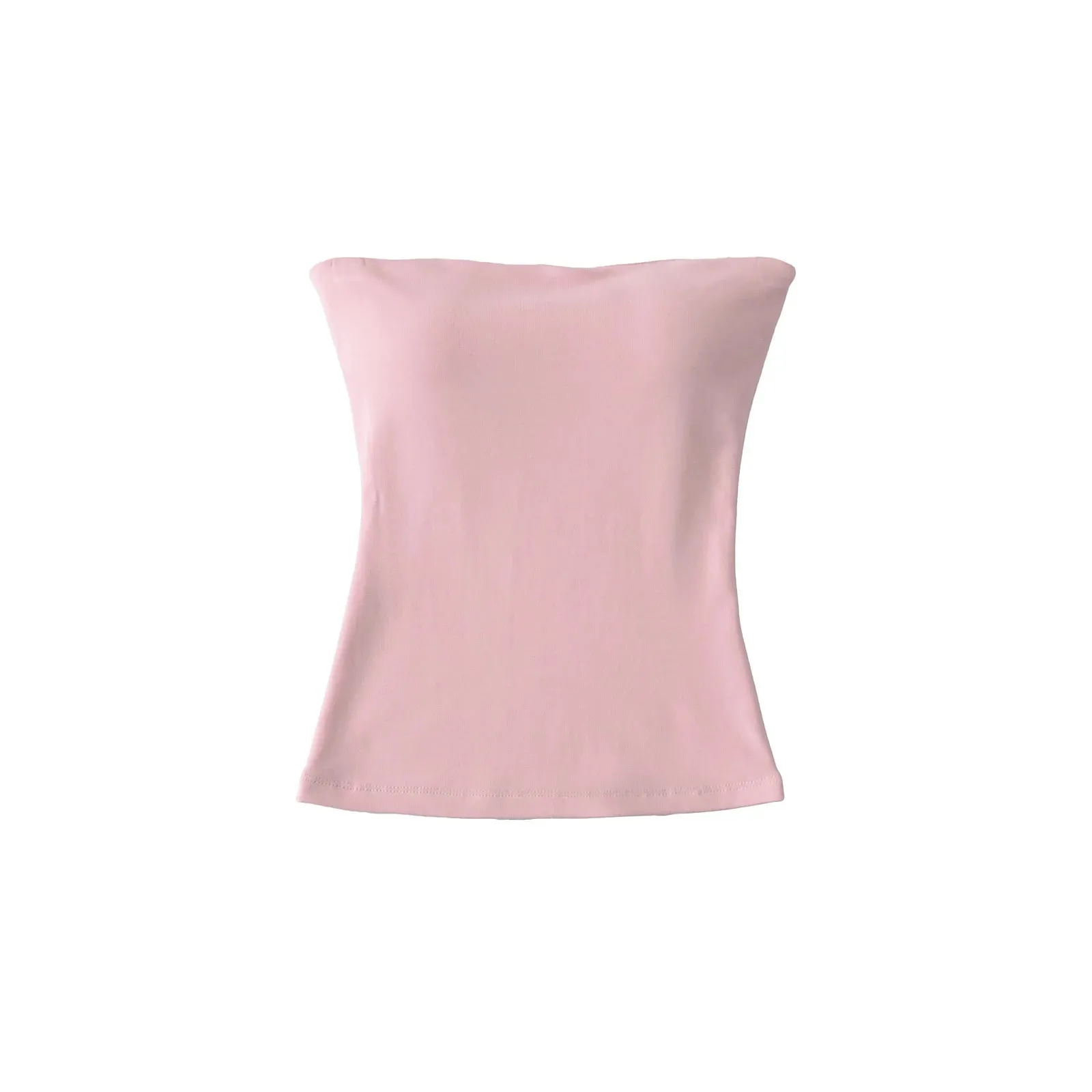 Women Solid Strapless Tube Top Sleeveless Bandeau Crop Top Stretch Basic Wrap Bustier Summer Casual Y2K Tank Tops — image 13